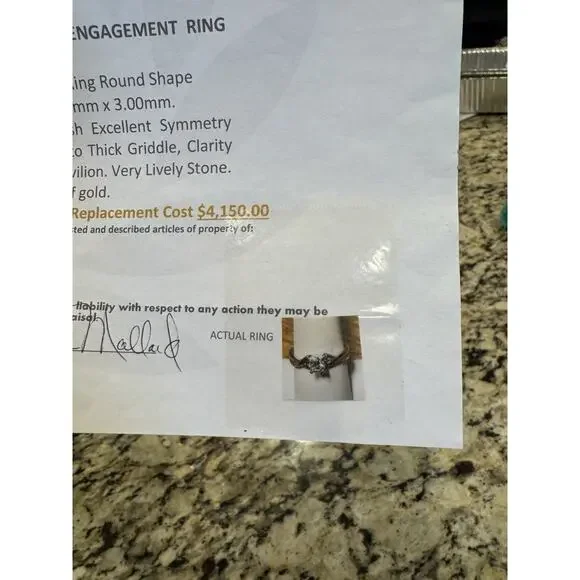 LADIES 14K GOLD ENGAGEMENT RING 14KT Solitaire. Size 9 1/2 - Picture 11 of 16